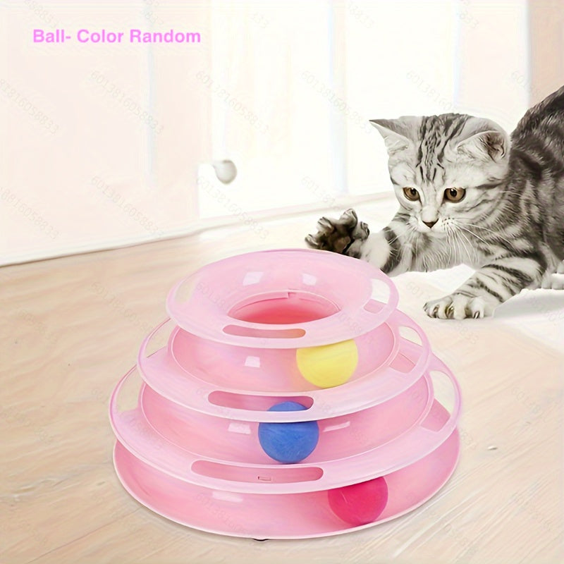 Interaktiver Katzenspielzeugturm mit rotierenden Bällen