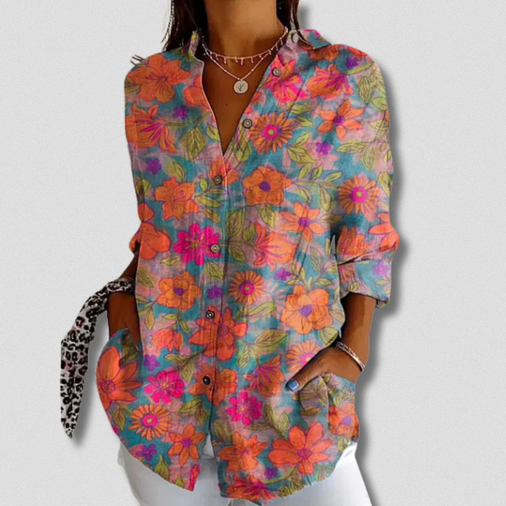Stefanee Florales Langarmshirt für Damen