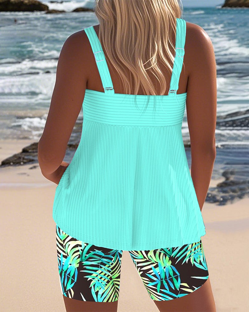 Gestreifter Tankini Zweiteiler für Damen