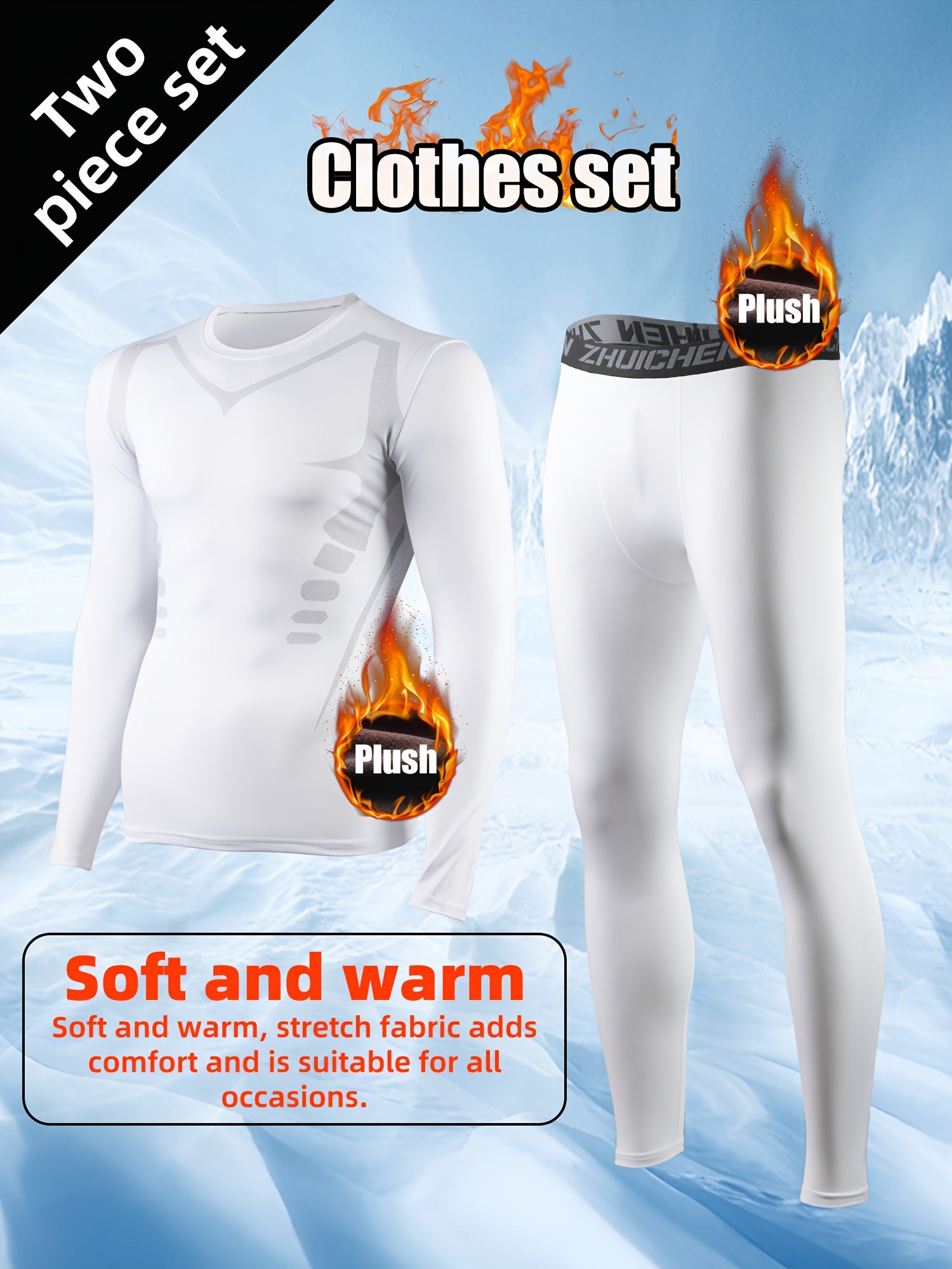 Warmes Zweiteiliges Thermo-Set für Herren
