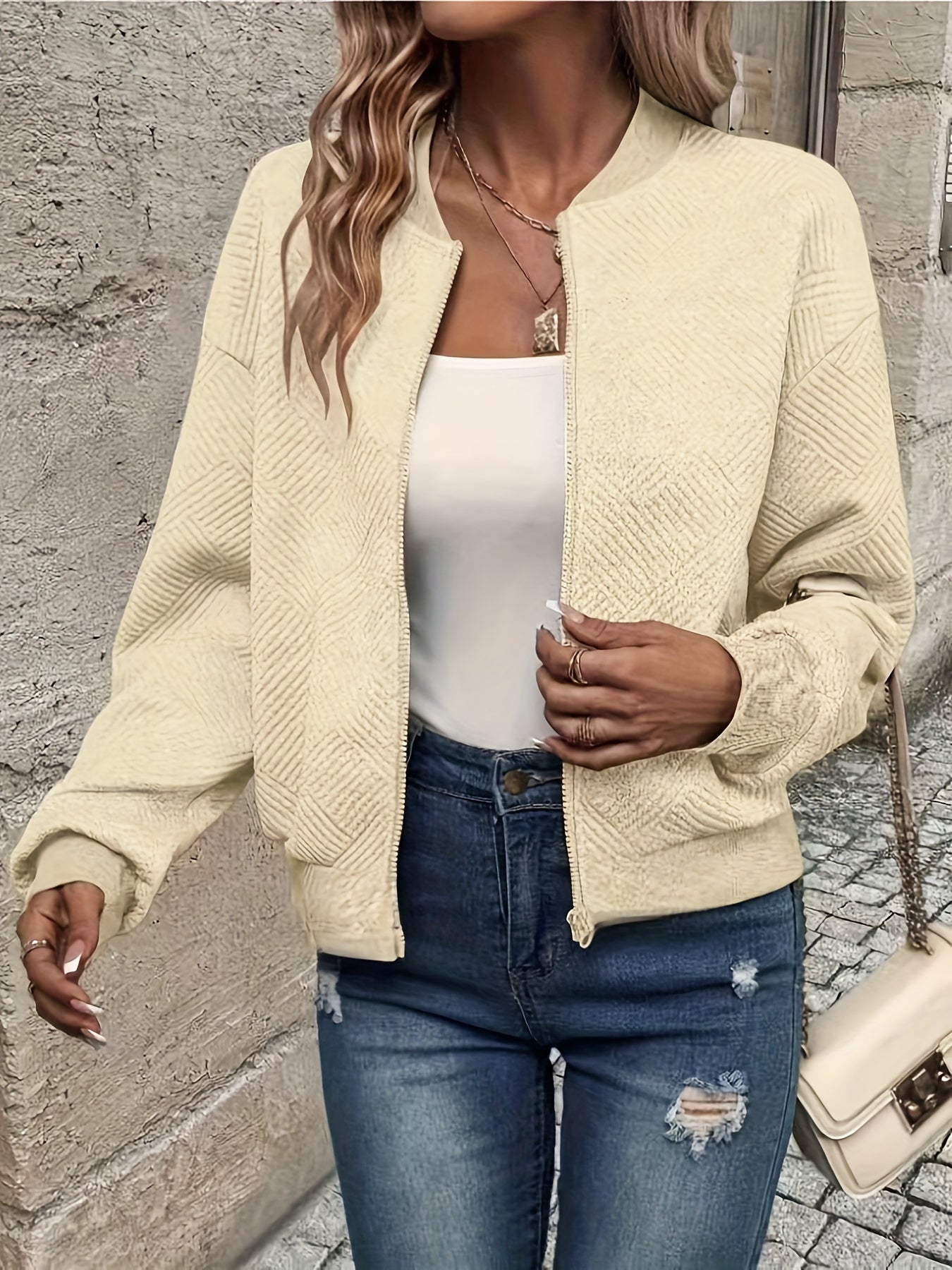 Lässige Reißverschlussjacke für Damen