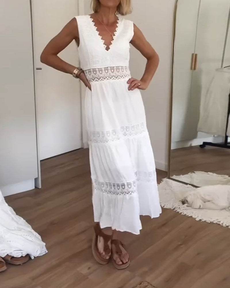 Langes weißes Kleid für Damen