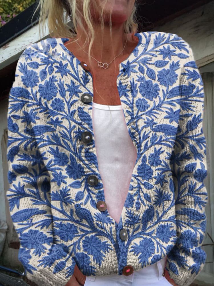 Daisy Schicker Geblümter Cardigan für Damen