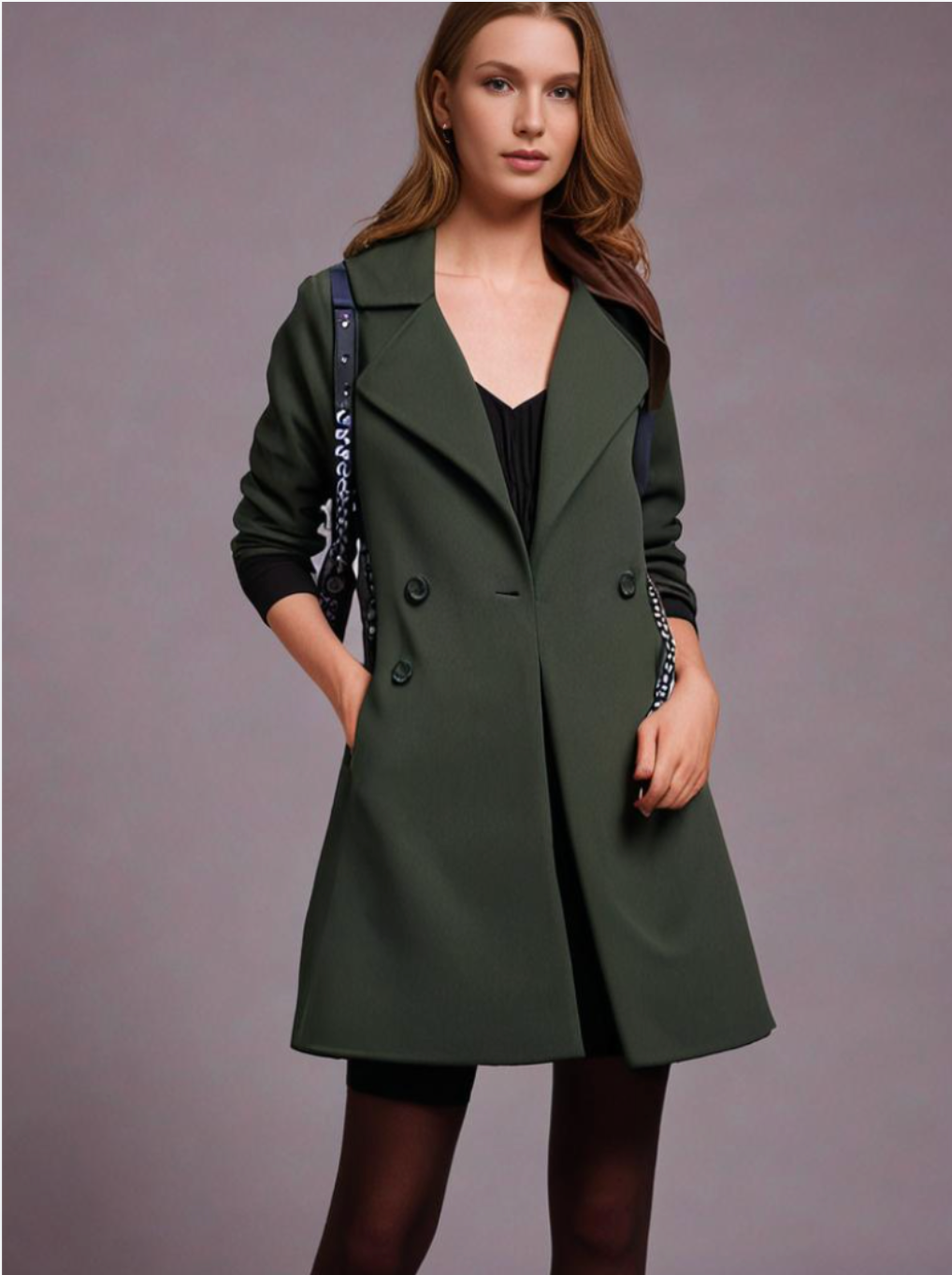 Mara Stylischer Mantel mit Knöpfen für Damen