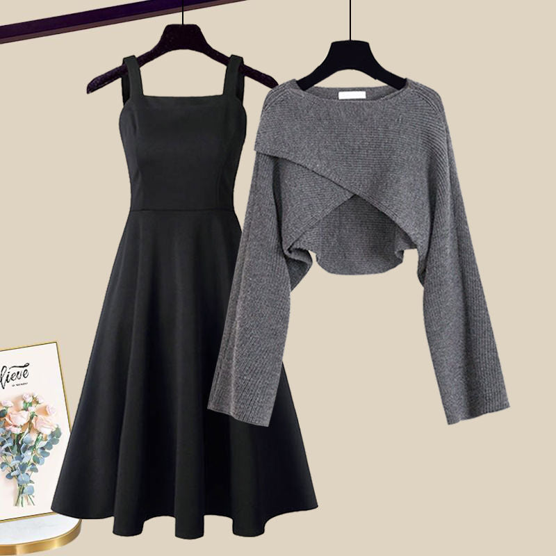 Elegantes Strickkleid Set für Damen