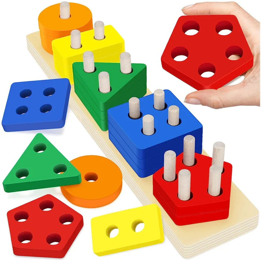 Stapelspielzeug aus Holz Puzzle für Kleinkinder und Kinder