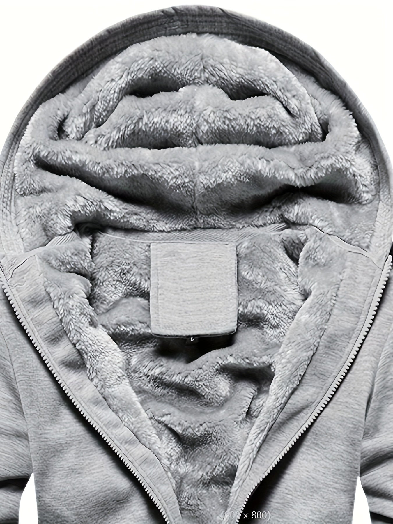 Winterwarme Fleece-Kapuzenjacke mit Reißverschluss