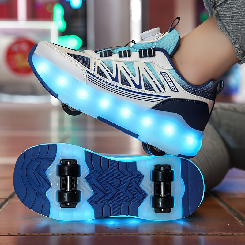 Kinder LED Light Up Skateboard Schuhe mit 8 Rädern
