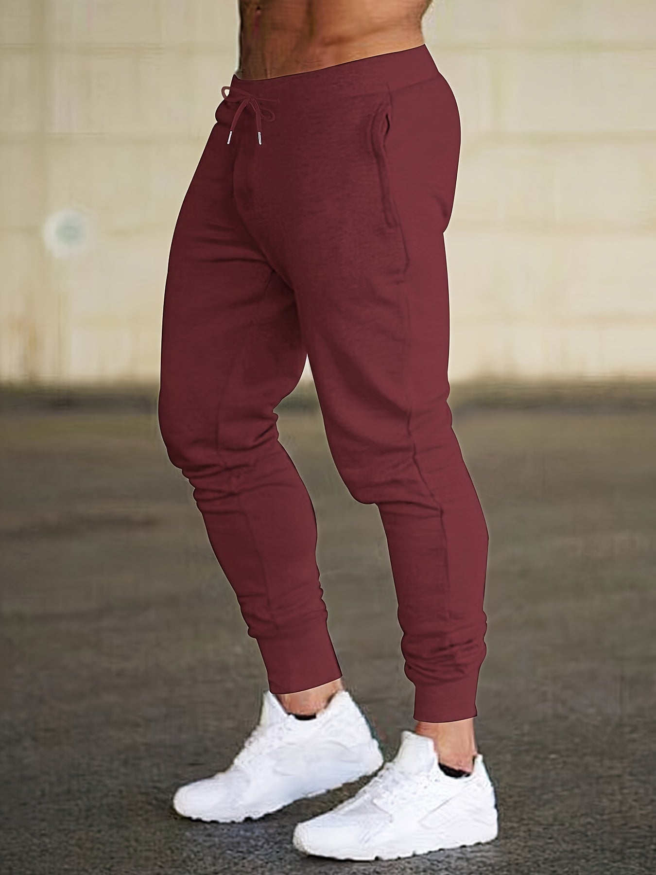 Bequeme Stretch Hose mit Reißverschlusstaschen und Kordelzug für Herren