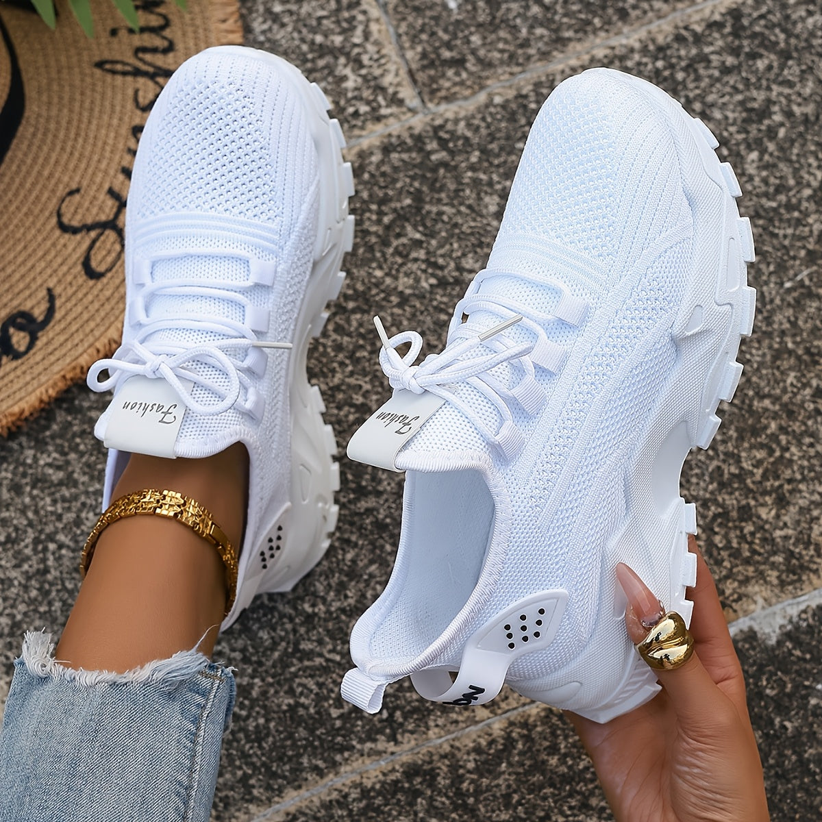 Lou Bequeme Atmungsaktive Knit Sneakers für Damen