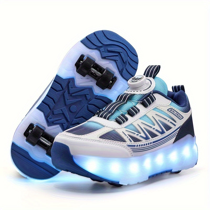 Kinder LED Light Up Skateboard Schuhe mit 8 Rädern