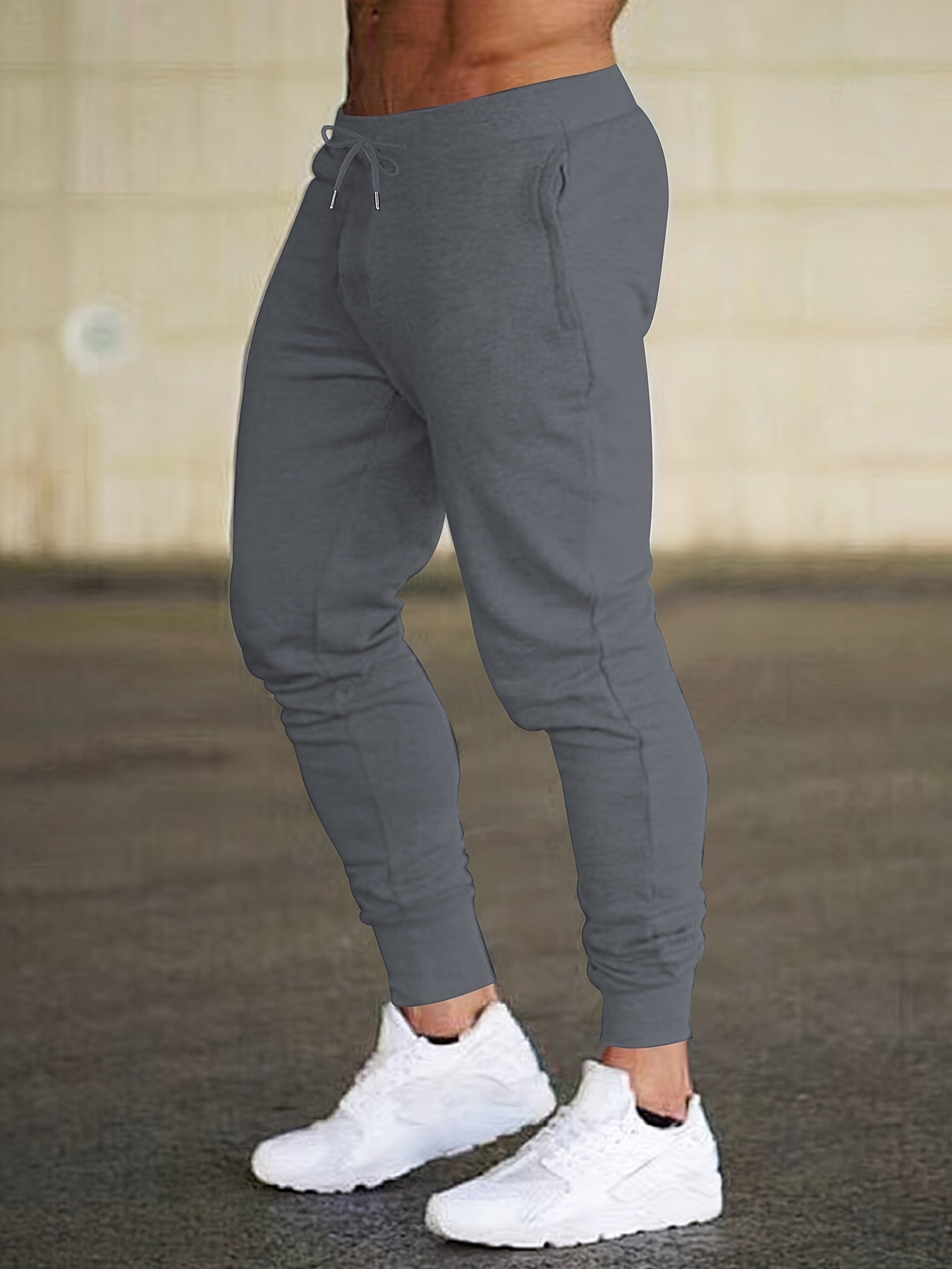 Bequeme Stretch Hose mit Reißverschlusstaschen und Kordelzug für Herren