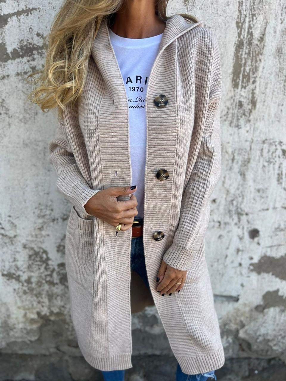 Elegante lange Strickjacke für Damen