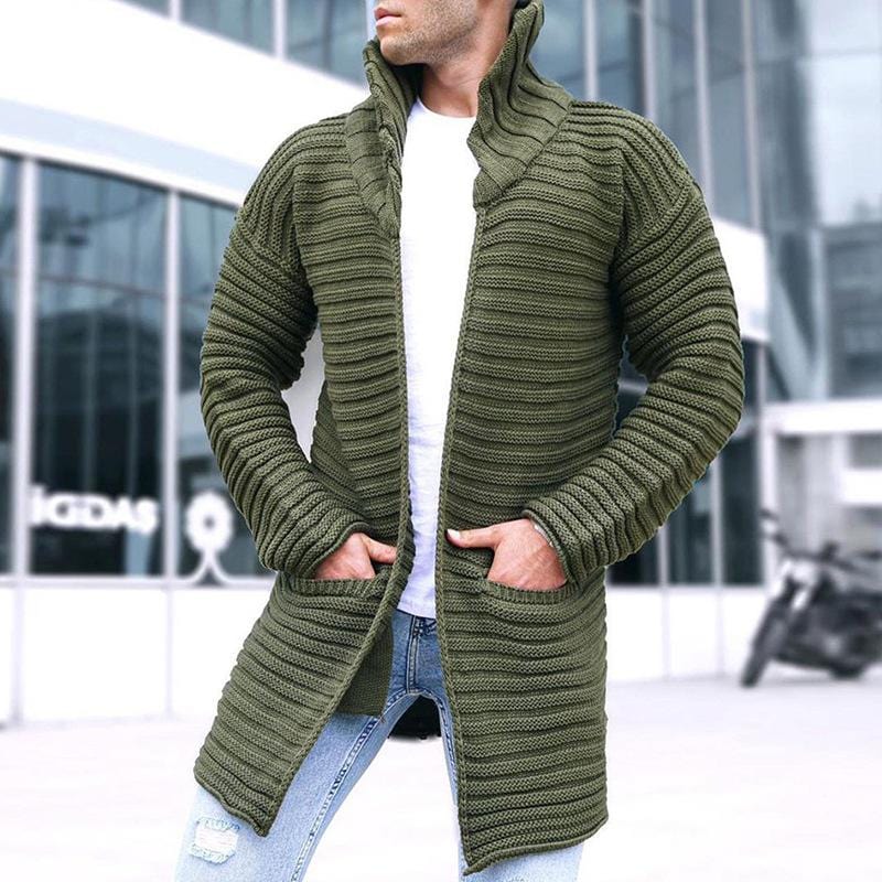 Manuel Stylische Herrenstrickjacke mit Stehkragen
