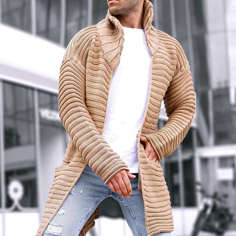 Manuel Stylische Herrenstrickjacke mit Stehkragen