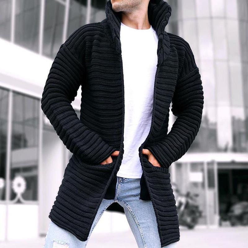 Manuel Stylische Herrenstrickjacke mit Stehkragen