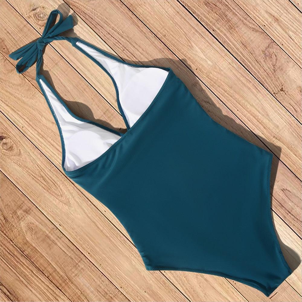 Elegantes Badeanzug mit tiefem Ausschnitt für Damen