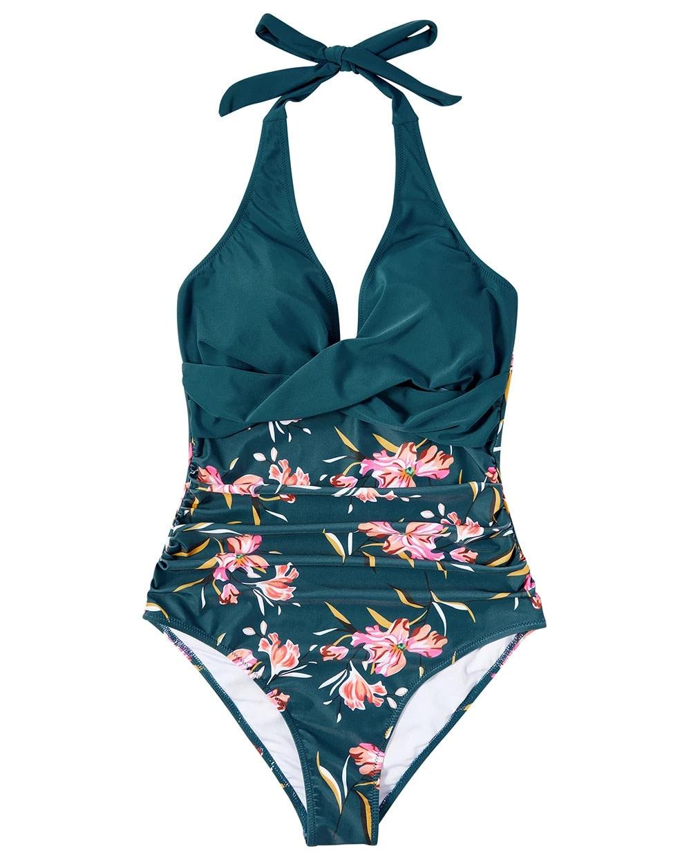 Elegantes Badeanzug mit tiefem Ausschnitt für Damen