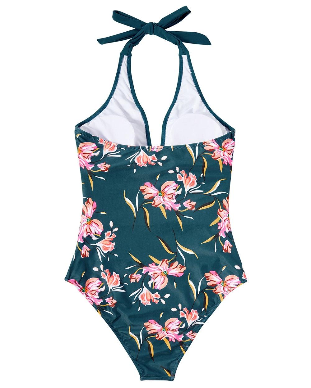 Elegantes Badeanzug mit tiefem Ausschnitt für Damen