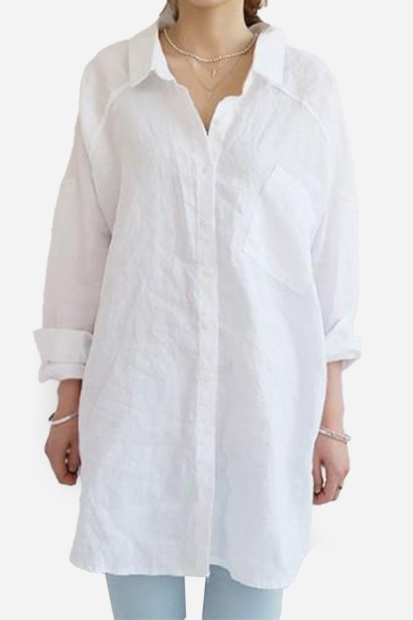 Lockeres Leinen-Shirt für Damen