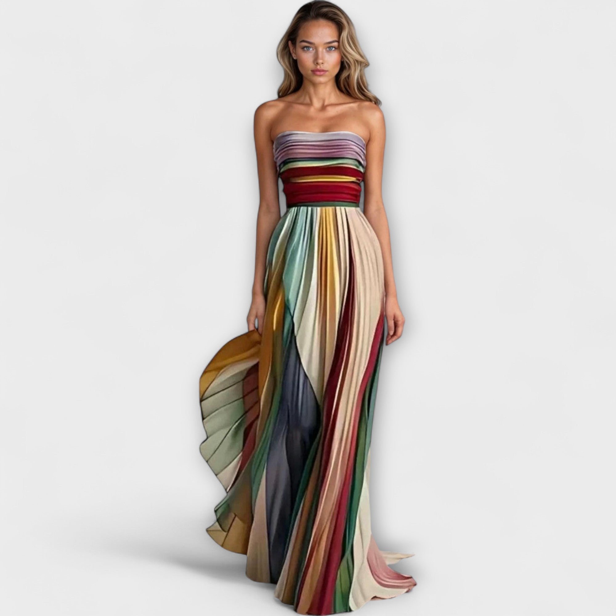 Farbenfrohes Kleid in ärmellosem Design für Damen